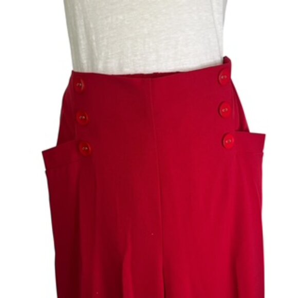 NEW 77 Park Red Sailor Pull On Pants Women’s Size 16 Trousers Wide Leg NWT - Picture 12 of 13